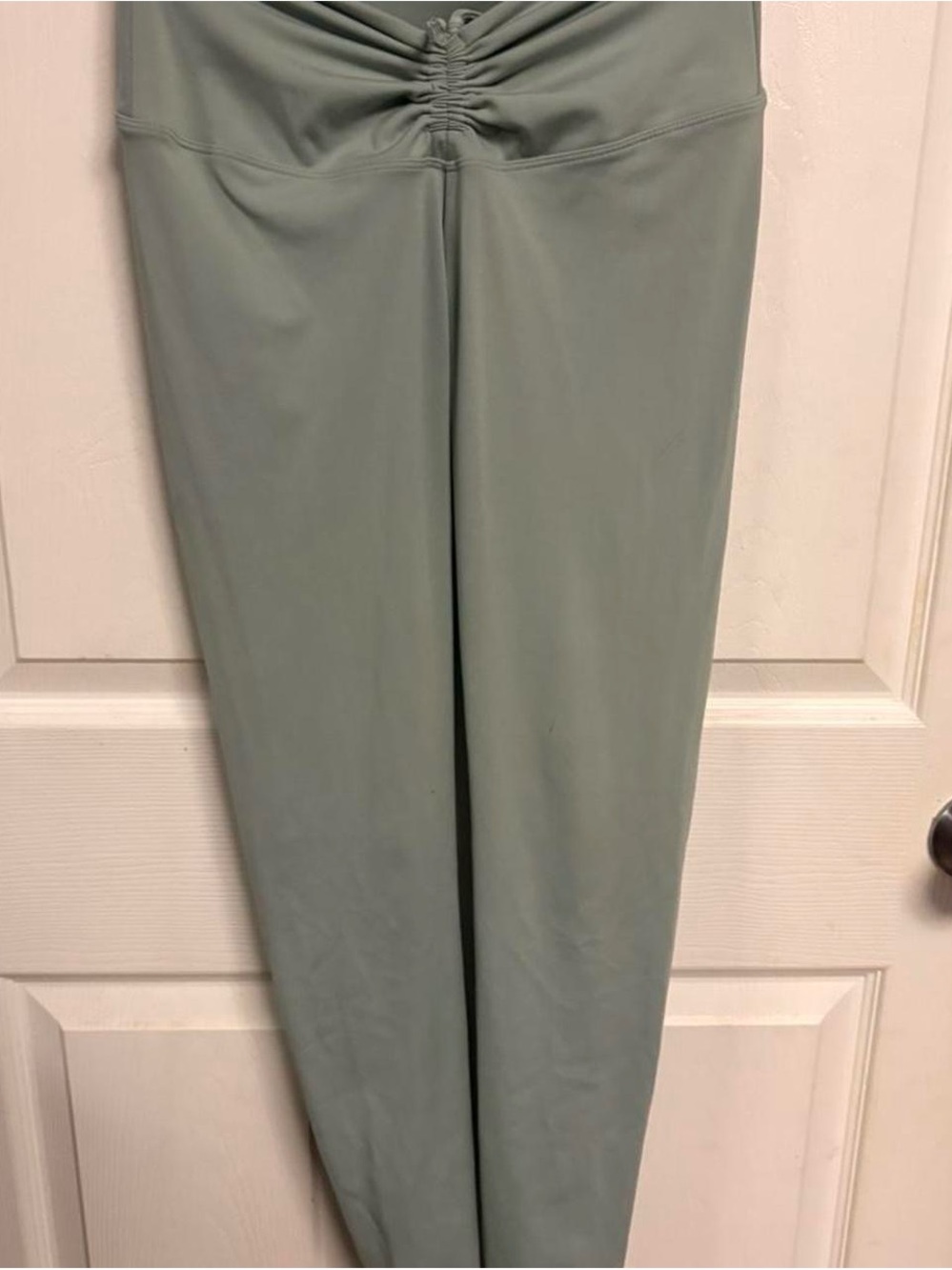 PINK Victoria's Secret Sage Green Ruched High-Rise Leggings
